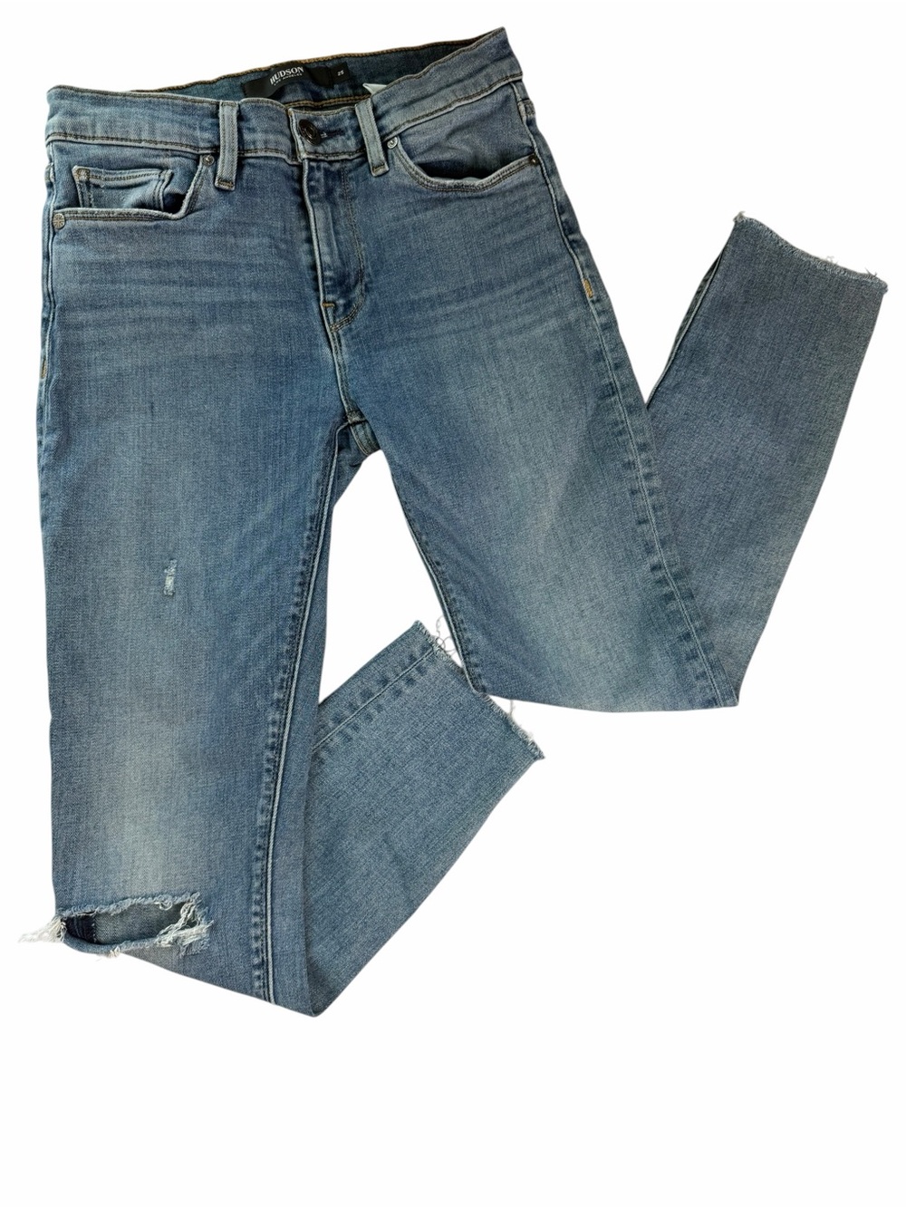 Hudson Nico skinny jeans raw hem ankle length size 25